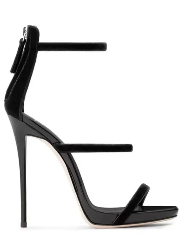 Soleist New Luxury Womens Shoes Summer Sexy Stiletto High Heel Pumps Fashion High-quality Banquet Zipper Strap High Sandals Zapatos