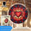 Flame Heart Translucent Acrylic Window Ornament