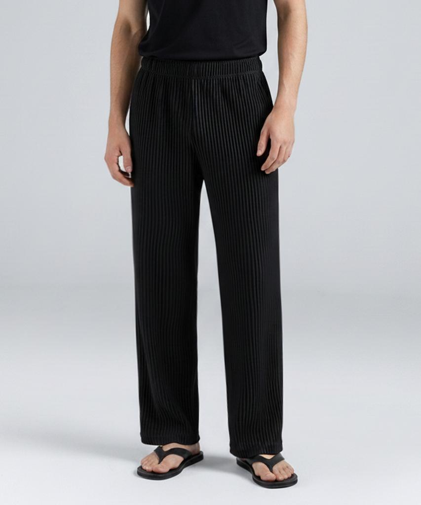 Ford Fit Pleated Wide Elastic Pants_2Color
