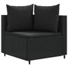 VidaXL Salon de jardin 4 pcs avec coussins noir résine tressée, ensemble de canapés d'extérieur, canapé d'angle de jardin, 3308363