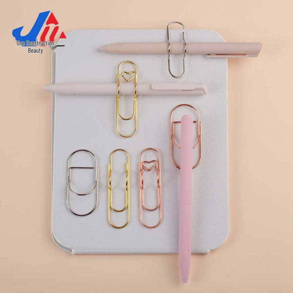 Heart-Shaped Metal Pen Holder Clip - Creative Notebook Accessory