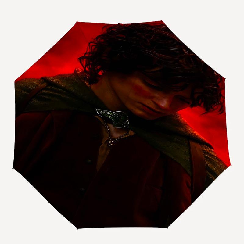 

1pc Lord of the Rings Automatic Folding Umbrella - Compact 8-Rib Design, Durable Plastic & Iron1078L