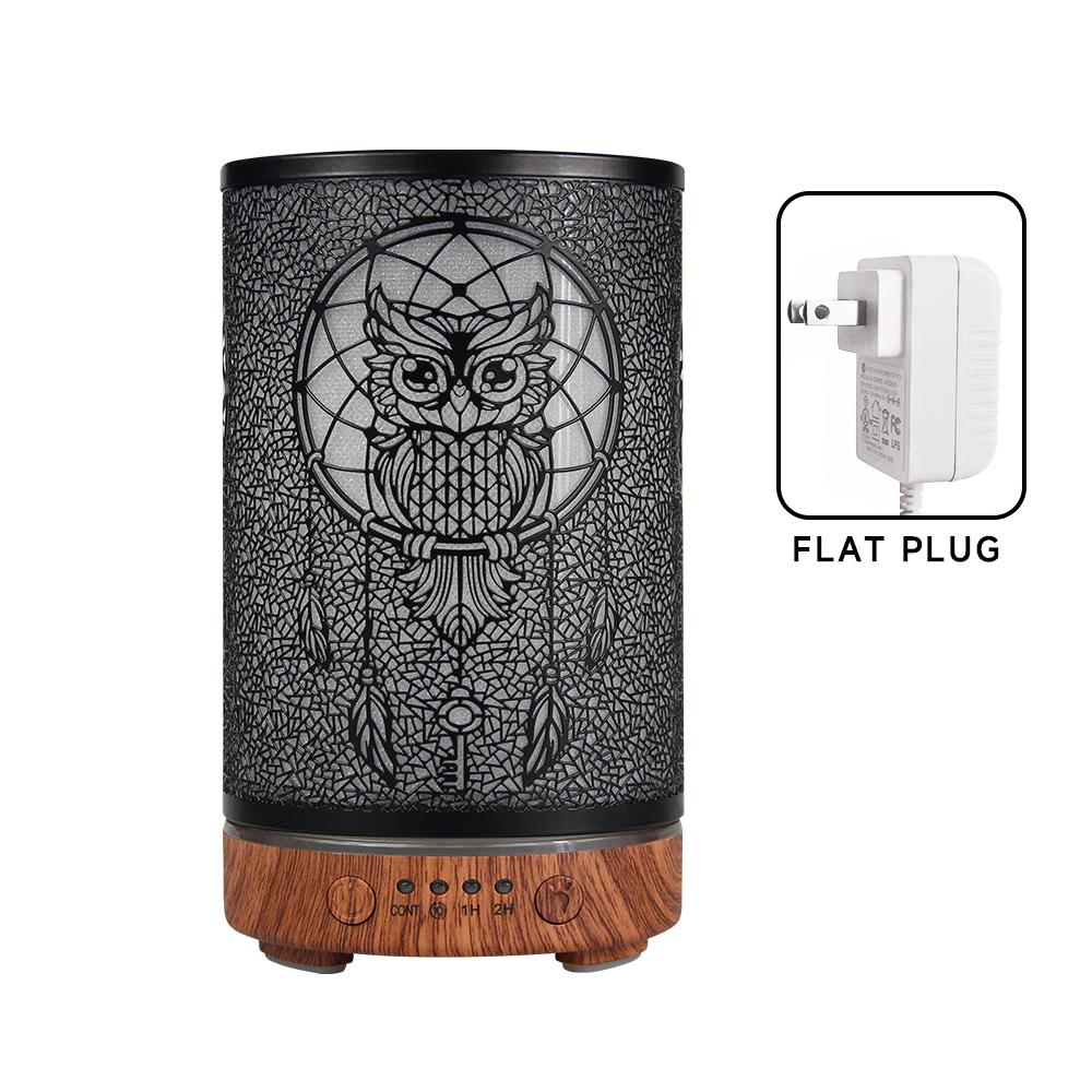 Hohle Eule Ätherischer Öl Diffusor 100ml Ultraschall Luftbefeuchter Nachttisch Dekoration Licht Duftverteiler mit LED Nachtlichtern