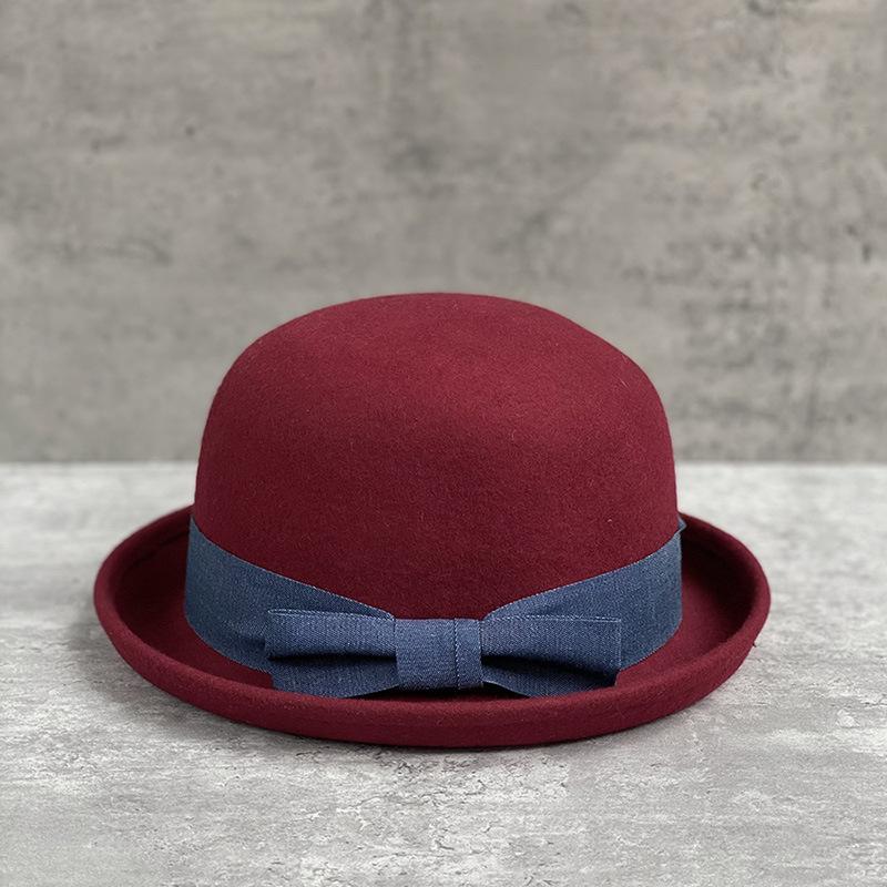 Wool, Curled Top Hat, Dome Ball Hat, Fashion Wool Hat, Women'S Autumn And Winter Korean Version, All-Match, Traveling And Shopping