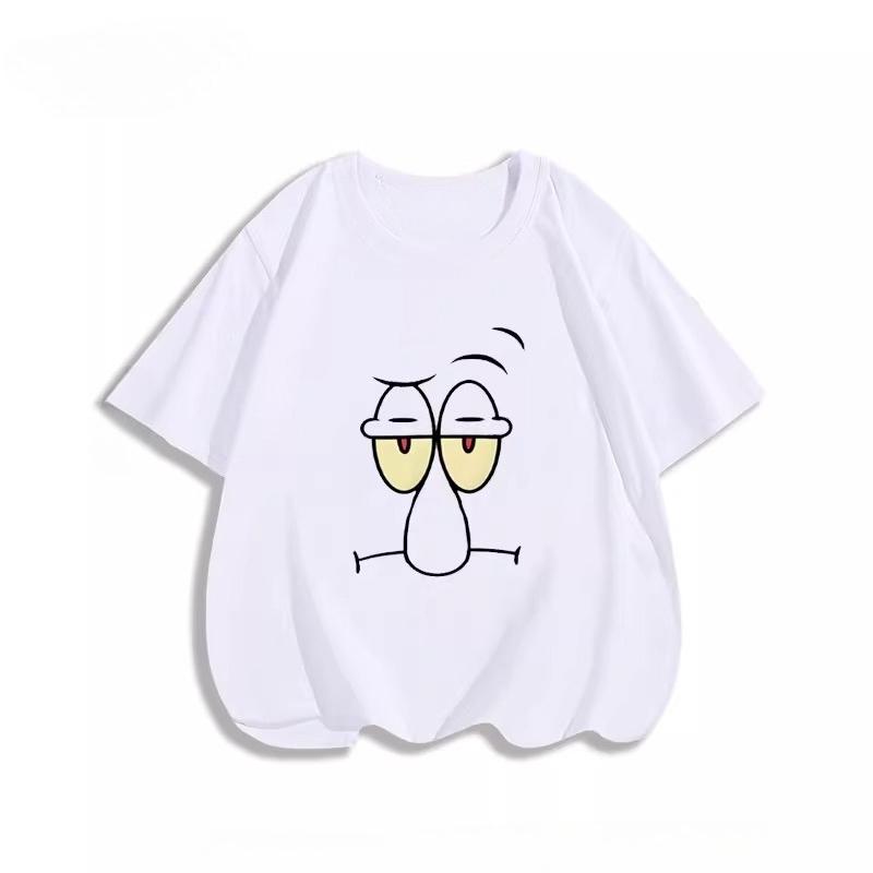 Potdemiel Summer SpongeBob SquarePants Pure Polyester Children's T-Shirt, Comfortable and Breathable, Suitable for Boys and Girls.