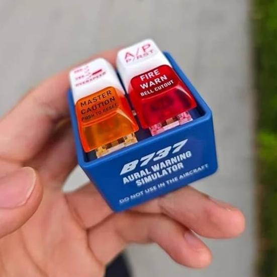 1/2 ks Klíčenka Crew Alert Egpws Simulátor varovného zvuku s baterkou Realistický letecký design Nástroj pro uvolnění tlaku