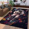 Astronaut Traum Universum Raumfahrer 3D Weltraum Cartoon Teppich für Wohnzimmer Schlafzimmer Dekoration, Rutschfest für Sofa Fußmatte Kinder