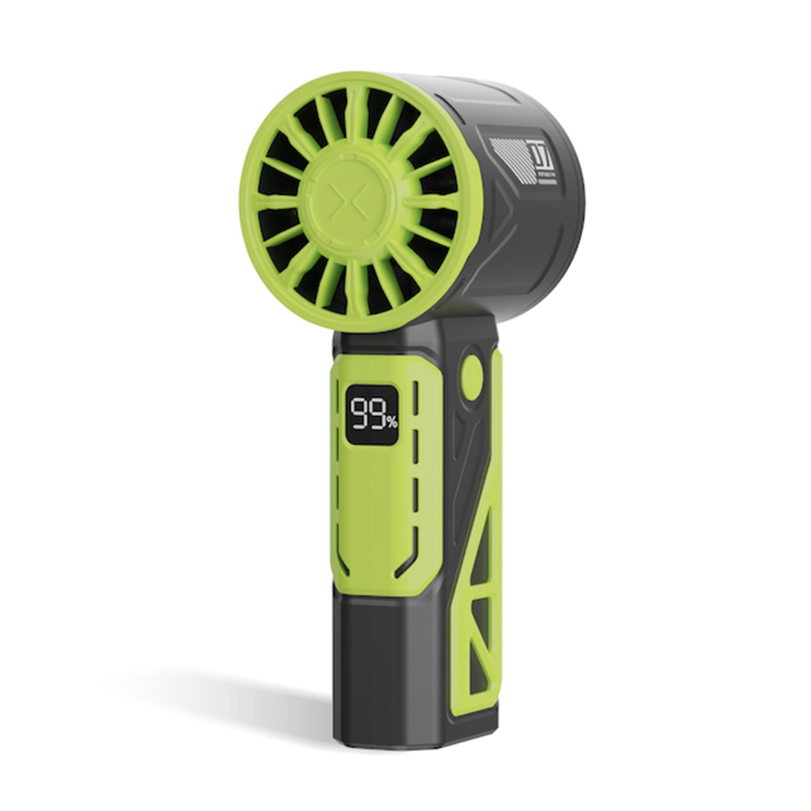 

Скорость портативного ручного вентилятора(1-100) Регулируемый турбо мини-вентилятор с аккумулятором 4000 мАч, персональный вентилятор с цифровым дисплеем зелёный