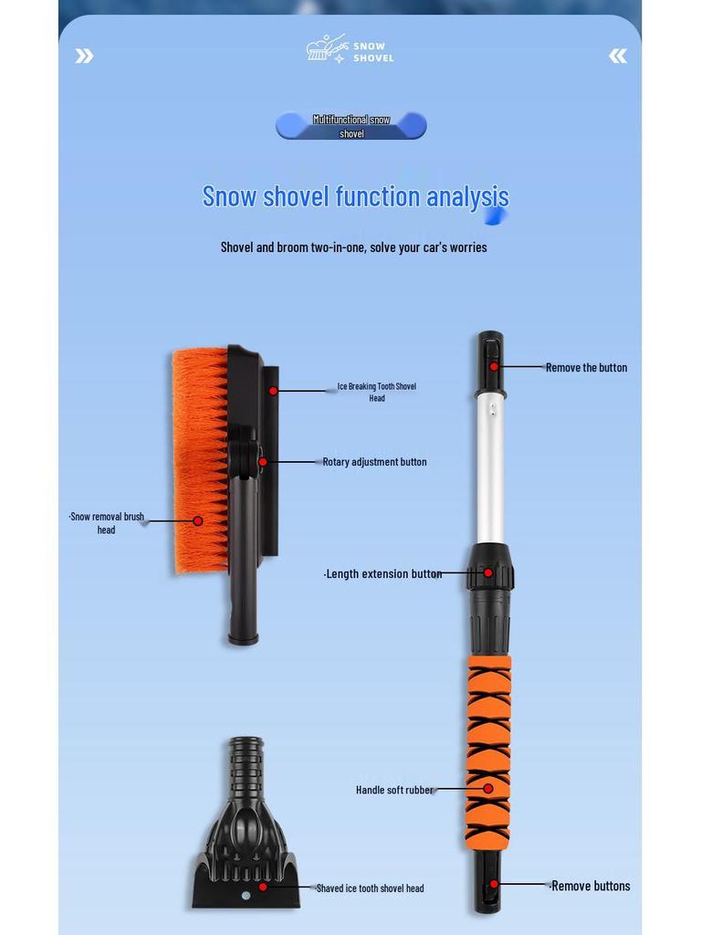 Ensemble Pelle à Neige & Grattoir à Glace: Brosse à neige pour voiture pour le déneigement et le dégivrage - Vente chaude