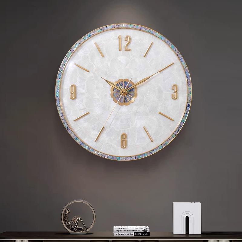 Decorative Shell Wall Clock Luxury Modern Wall Watch Silent Aesthetic Large Clocks Minimalist Nordic Elegant Living Room Watches