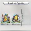 2D Flat Easter Bunny and Easter Eggs Acrylic Desktop Decorative Sign, Suitable for Wall Decoration, Porch, Room, Villa, Accents Home, Hallway, or Work