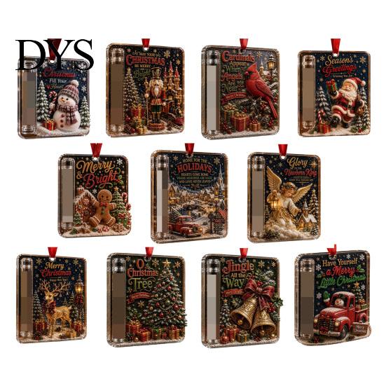 Decorative Holiday Money Gift Holder Christmas Cash Ornament, Acrylic for Cash, Funny Festive Box Xmas Tree Hanging Decoration Tree, Party Supplies