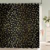 1Pc European Style Golden Flowers Shower Curtain Waterproof Fabric,Floral Print Partition Curtain Decorate Bathroom Curtain
