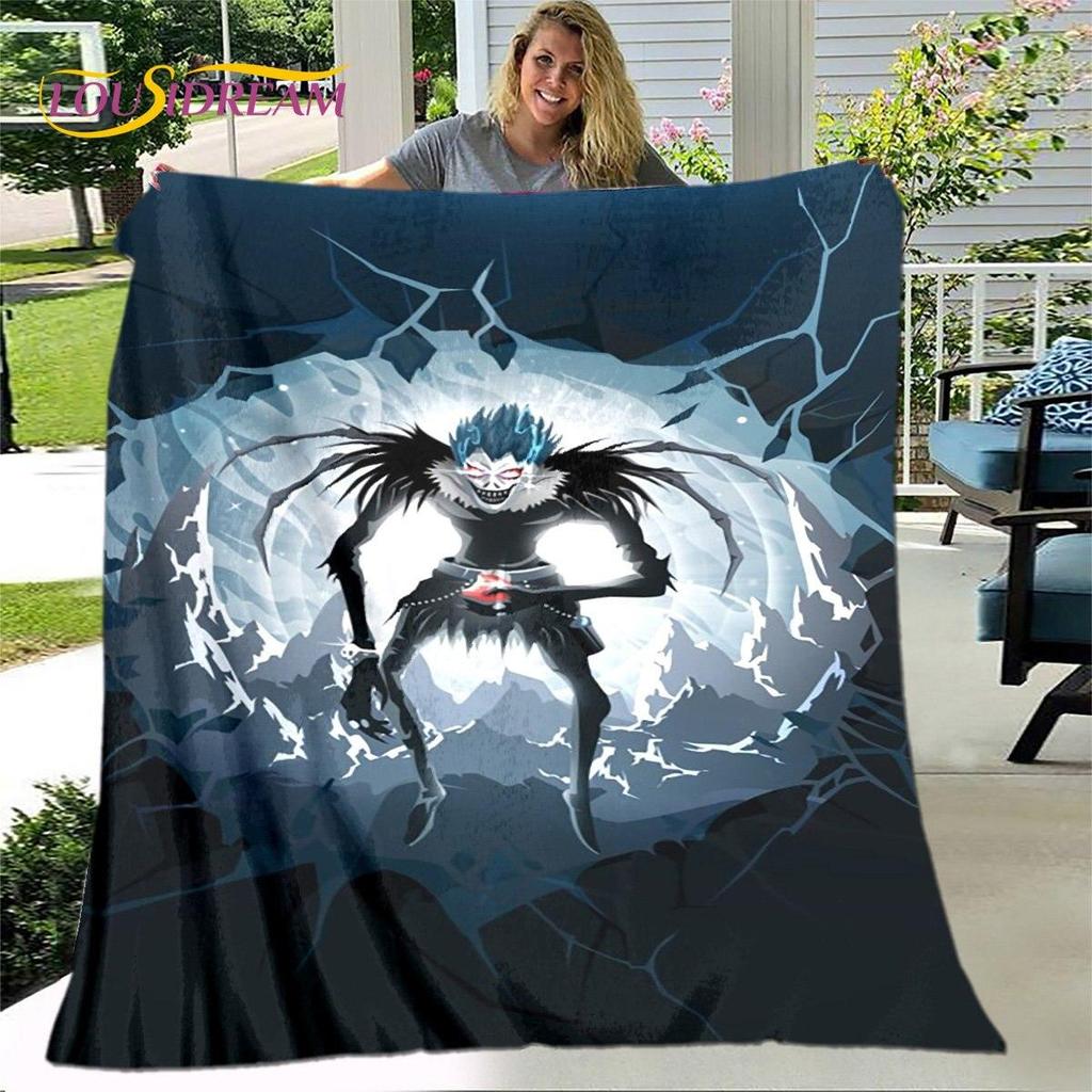 Anime Death Note Skräck Tecknad filt, Flanellfilt Slängfilt, Mjuk varm filt för Vardagsrum Sovrum Sängar Soffgåva
