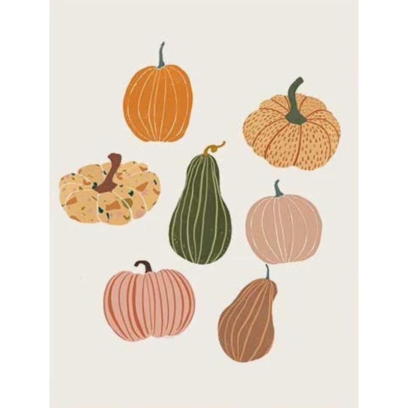 Autumn Printable Wall Art Poster Fall Themed Decor Fall Pumpkins Print Wild Mushrooms Art Autumn Leaves Cozy Fall Themed Decor