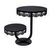 Elegant Two Tiers Birthday Cake Stand Iron Round Dessert Display Tray Metal Dessert Holder for Kitchen or Dining Room
