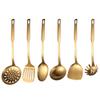 Kitchen Stainless Steel Golden Cooking Utensils Hanging  Korean Style with Pattern Kitchenware Dinner Soup Spoon Frying Spatula