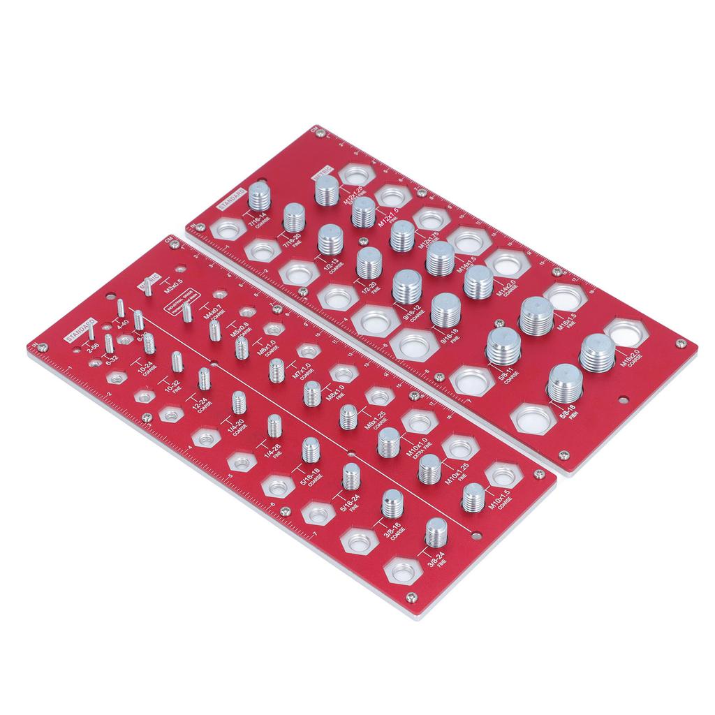Nut Bolt Thread Checker Inch Metric Board 38 Size Gauge Identifier Standard Ruler