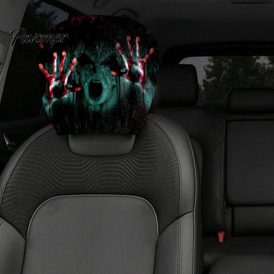 Einfach zu installierendes Auto-Sitzzubehör, Universale Abdeckung, Gruselige Kopfstützenbezüge, Atmungsaktives Innenraum-Styling, Elastisch für Limousine, LKW, SUV Fahrzeuge