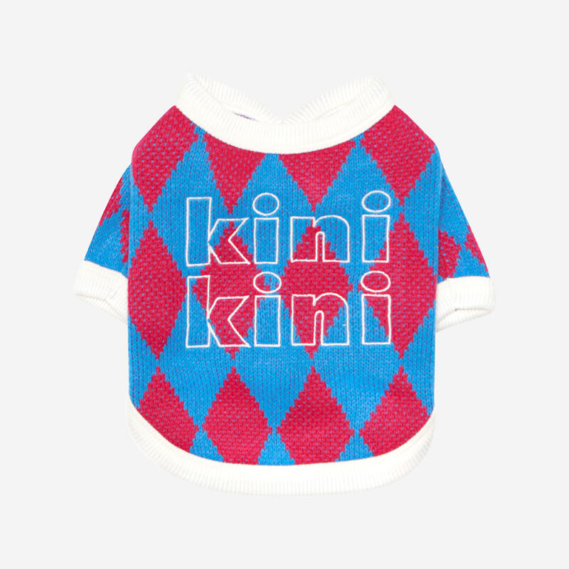 KINI DIAMOND PATTERN Red Cardigan