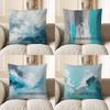 Home Decor Abstract Blue Wave Pattern Throw Pillow Pattern Cushion Cover Suitable For Sofa Bedroom Car Pillow Cover