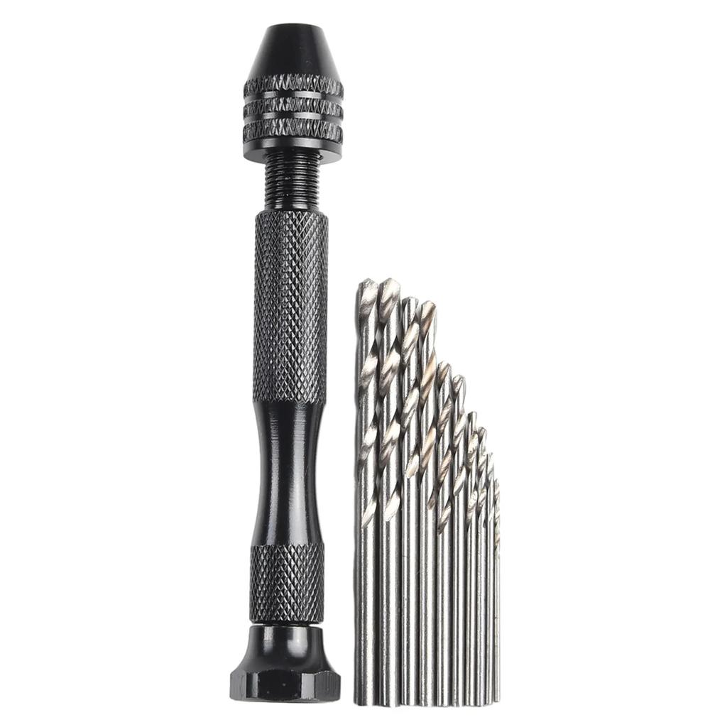 Mini Hand Drill With 0.3-3.2mm Drill Bits Set Woodworking Drilling Tools For Models Hobby DIY Wood Craft Handmade Tools