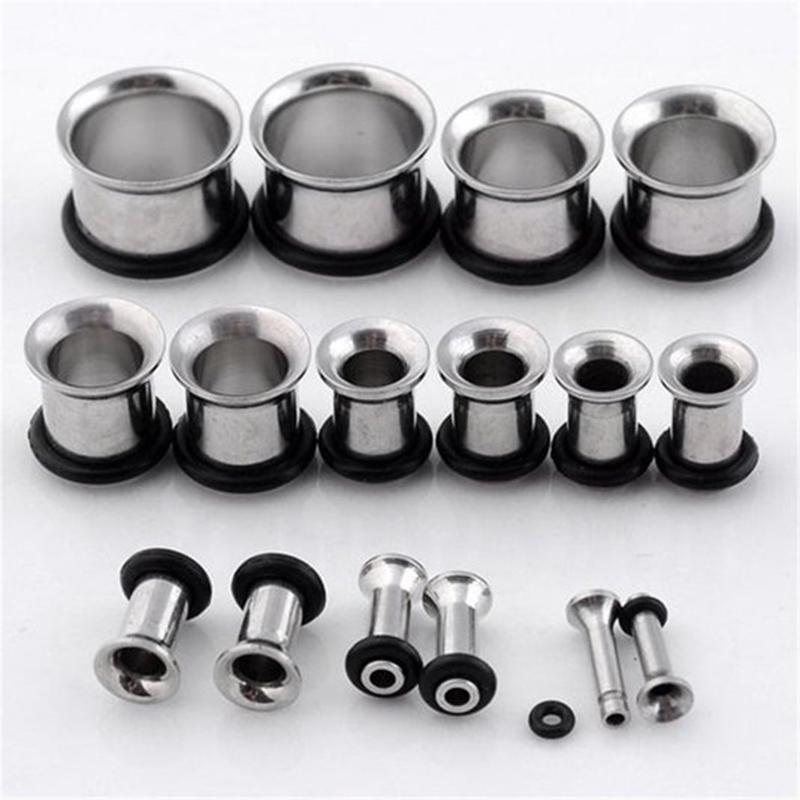 Vouge 12G-9//16/'/' Stainless Steel Black W//O-ring Tunnel Ear Plug Gauge Stretcher