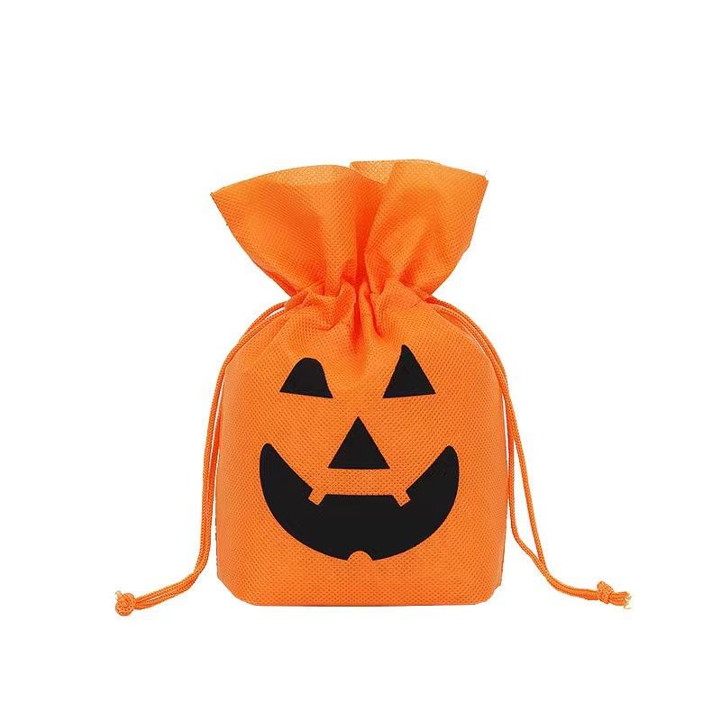 Halloween Candy Bag Drawstring Non-woven Bag Pumpkin Bag Tube Halloween Candy Bag