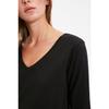 Black 100% Cotton Regular/normal Fit Basic V-neck Long Sleeve Knitted T-shirt Twoaw21ts0099