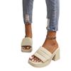 Waterproof platform thick-soled cool slippers, women's trendy outer wear one-word slippers, new thick-heeled high-heeled women's shoes