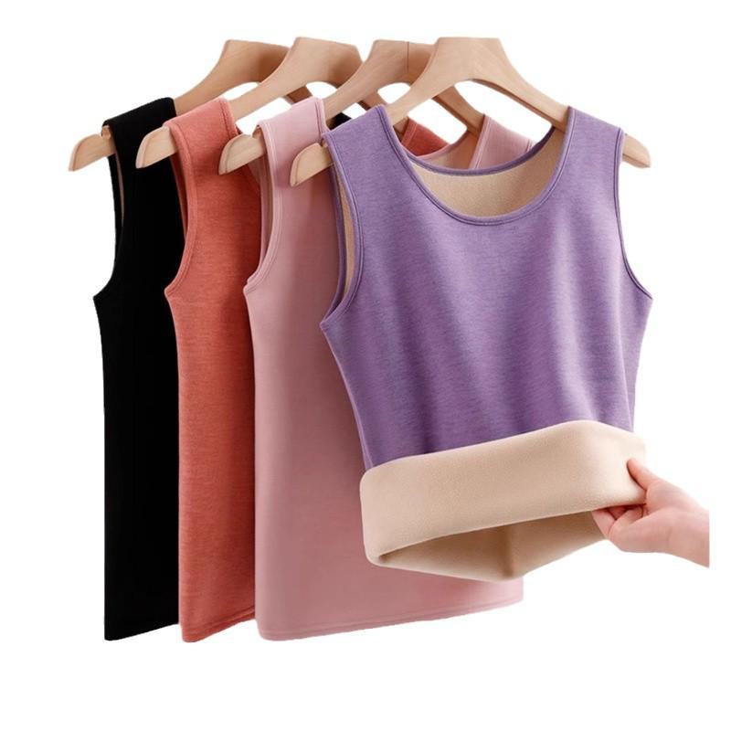 Women's Thickened Lambskin Velvet Vest - Sleeveless, Warm, Large Sizes Available