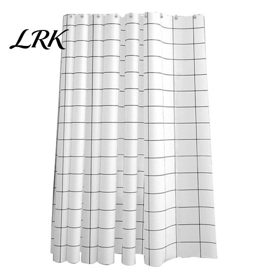 Plaid Shower Curtain Black And White Checkered Curtain, Water Resistant Anti-Mildew Anti-mildew Thickened Fabric Waterproof Bathroom Partition 150x180cm