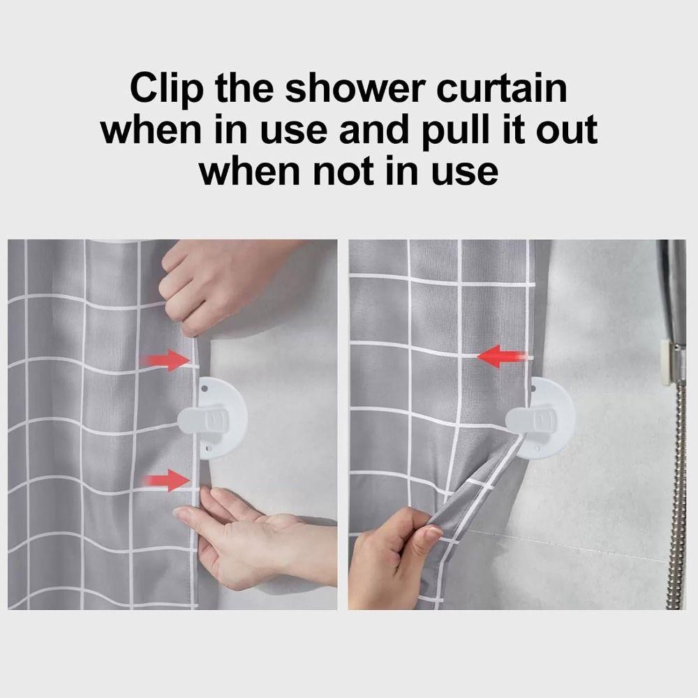 White Shower Curtain Clips Waterproof Curtain Fasteners Reusable Curtain Clips Home Shower