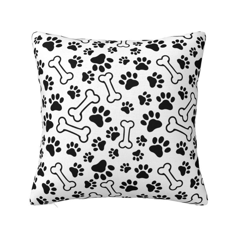 

Подушки с принтом собачьих лап, клетчатым узором, декоративные наволочки для подушек, чехлы для подушек для дивана, стула, квадратная полиэстеровая наволочка 30x30cm 12x12in