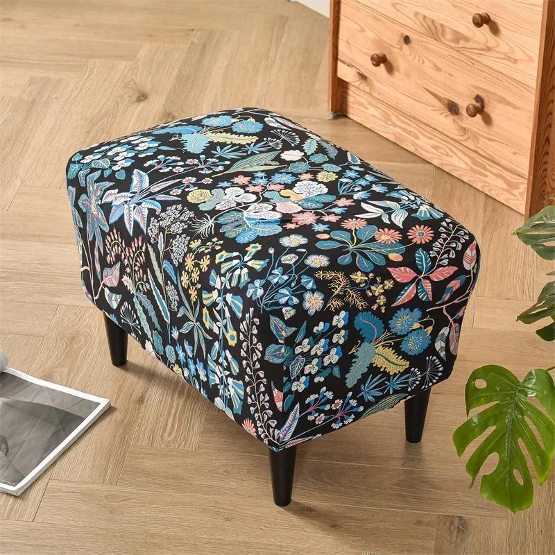 Pastoral Style Wing Chair Cover Stretch Spandex Backrest Armchair Cover Sofa Covers with Seat Cushion Covers Furniture Protector