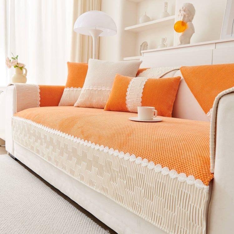 New French Cream Sofa Cushion Four Seasons Universal Cover Cloth Cushion Sofa Cover
