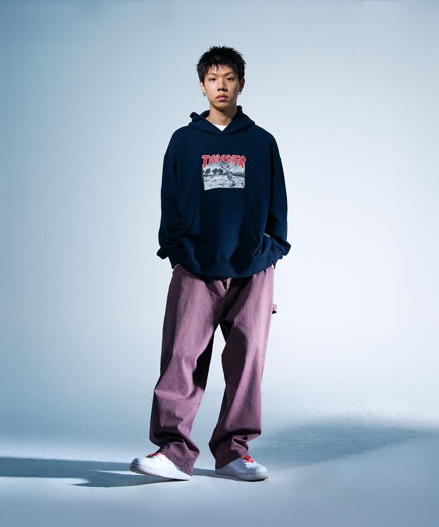 Treasure Flame Stitch Carpenter Pants Purple