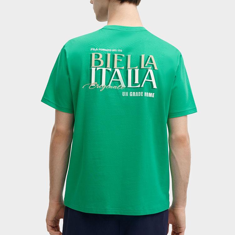 FILA Original Series Letter Logo Print Fashion Casual Comfortable Round Neck Short Sleeve T-Shirt Men Tops Watermelon-Green F11M419106F-GN