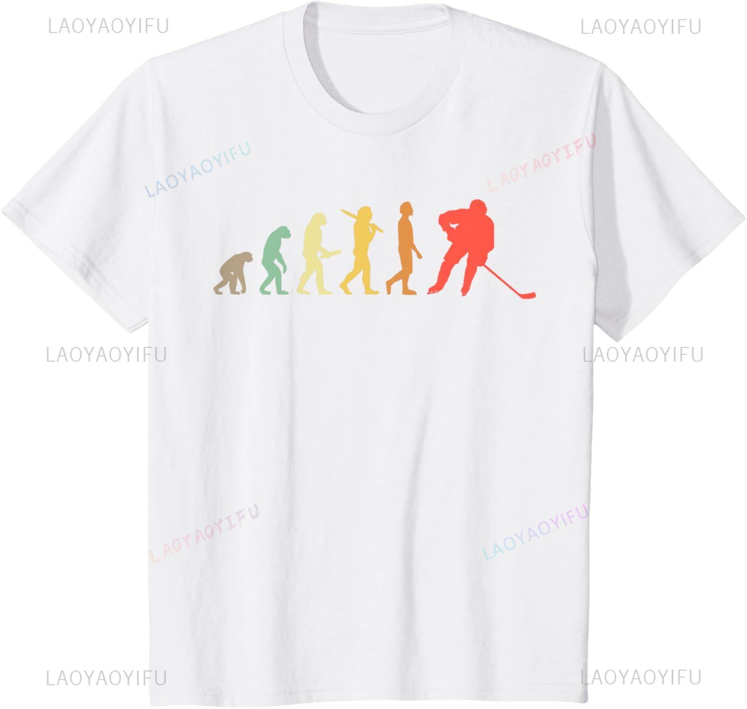 

Retro Ice Hockey Evolution Gift for Ice Hockey Players T-Shirt Unisex Summer Streetwear Tops Mens T Shirt Camisas Streetwear S