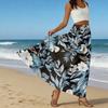 Women's Casual High Waist Drawstring A-line Skirt Color Skirt With Pockets