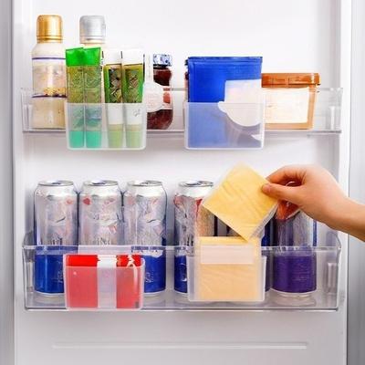 Multifunctional Wall Mounted Refrigerator Organizer Storage Box for Cosmetic Items Kitchen Bathroom Hanging Holder Compact Shelf