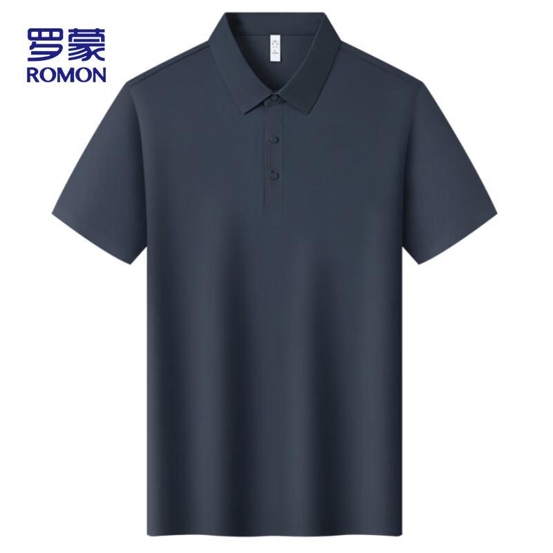 ROMON Men's Polo Neck Ice Silk Quick Dry Short Sleeve T-Shirt
