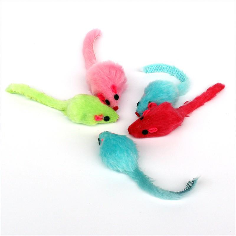 Cats Play with Colorful Tailed Little Mice. Pet Toys, Cat Toys, Colorful Mice, Plush Mice