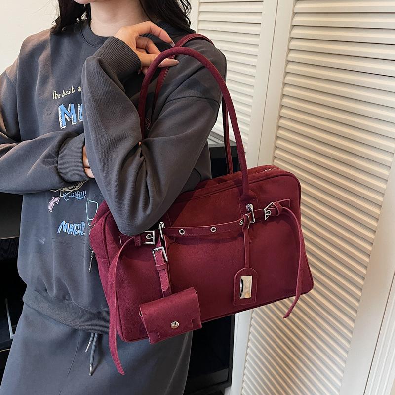 Mittelalterliche Achseltasche Damen Herbst 2025 neu Maillard-Stil Bowlingtasche großes Fassungsvermögen Schulter Pendler Damentasche