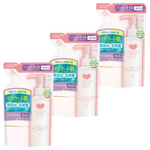 Cow Brand Additive-Free Cow Brand Makeup Remover Oil Refill 3 Pack 130mL X 3 Cleansing 106mm X 141mm X 170mm