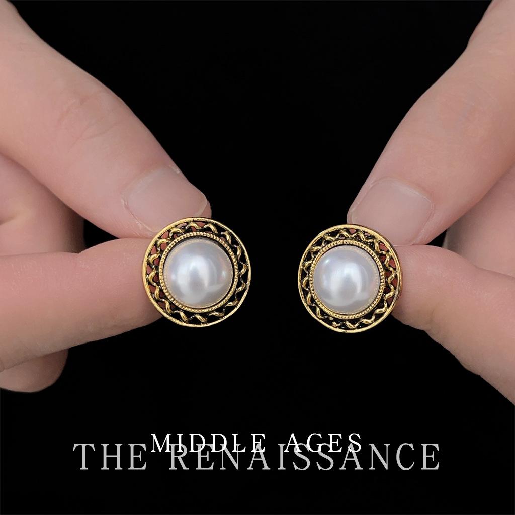 Легкие средневековые французские серьги-гвоздики с жемчугом в стиле ретро старые серьги Хепберн серьги