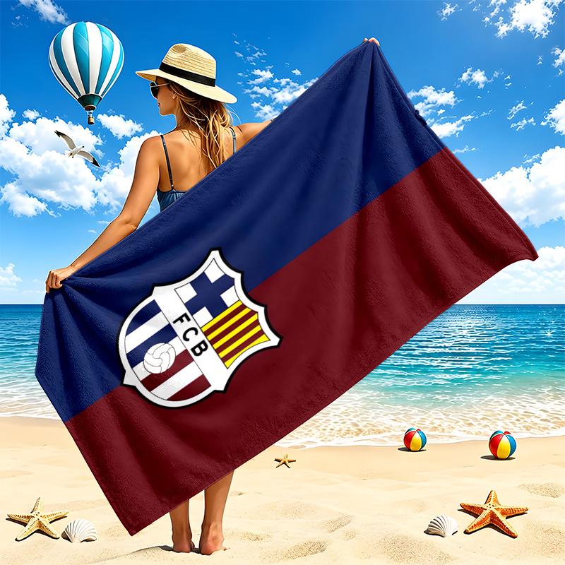 FC Barcelona Beach Towel Quick Dry Soft MicrofiberSand Resistant Oversized Cabana Bath Sheet for Swimming Pool Travel Gift