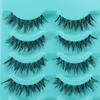 5 Paare Kosmetische Cross Lange Natürliche Augenwimpern Verlängerung Schwarz Falsche Wimpern Handgefertigt