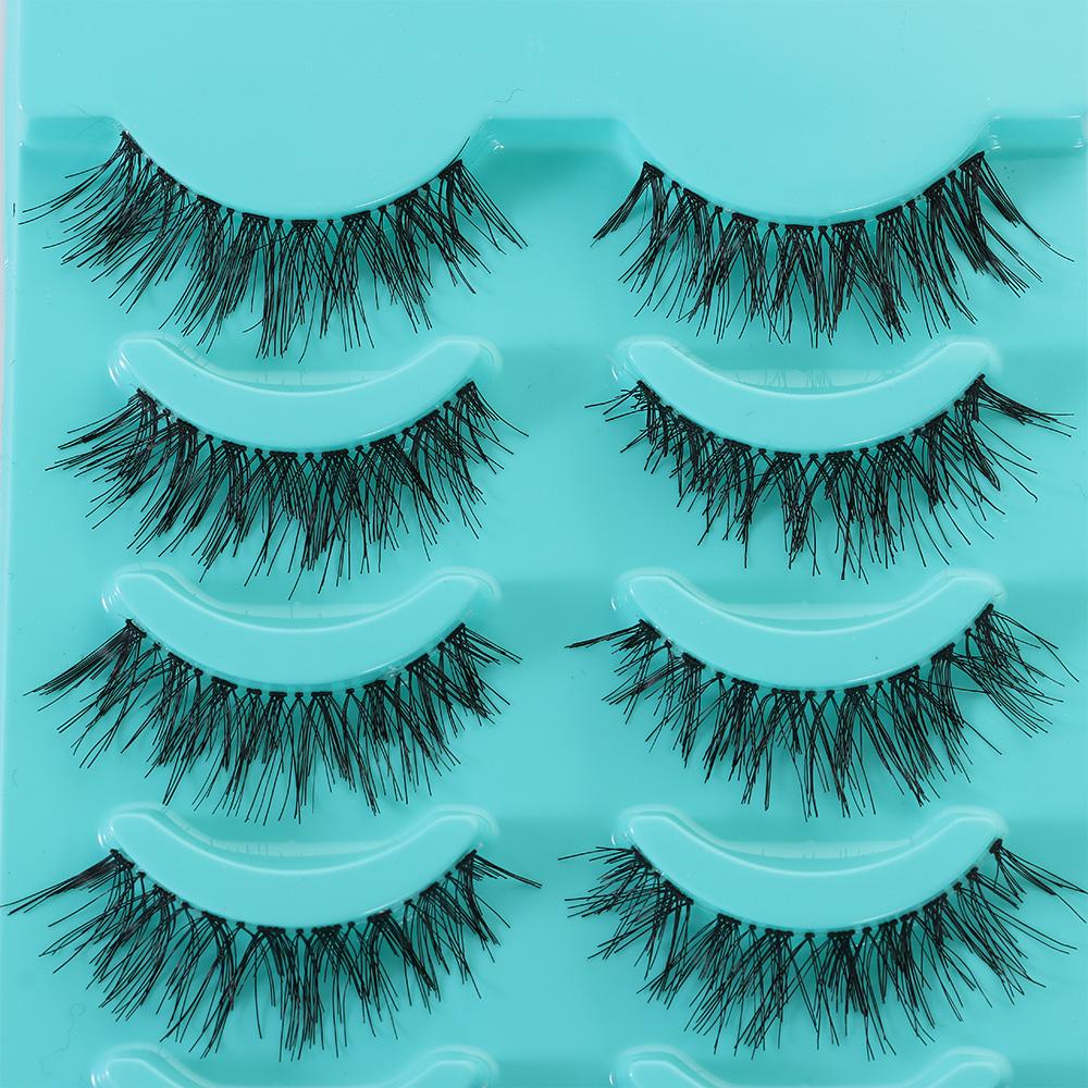 5 Paare Kosmetische Cross Lange Natürliche Augenwimpern Verlängerung Schwarz Falsche Wimpern Handgefertigt
