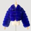 Cappotto da donna in finta pelliccia di volpe europea, Patchwork, Manica lunga